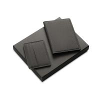 Подарочный набор Consul: обложка для паспорта и картхолдер, серый