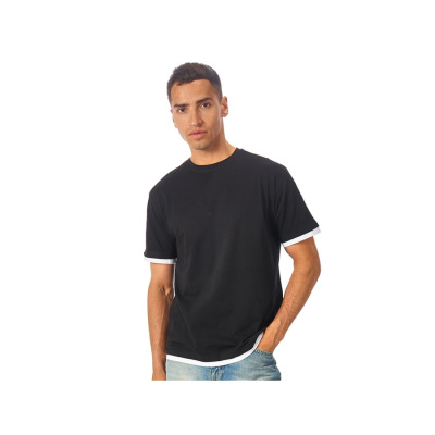 Футболка Rotterdam мужская, черный/белый (размер 2XL)