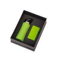Подарочный набор с бутылкой для воды и повербанком С1, 5000 мА·ч, зеленое яблоко