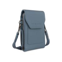 Сумка наплечная BUGATTI АЛМАТА | ALMATA, голубая, полиуретан, 11х4х19 см