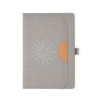 Блокнот А5 из RPET Harvey, 80 листов FSC бумага, серый с термотрансфером