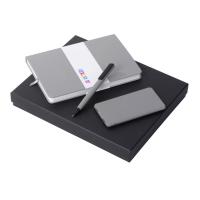 Подарочный набор c блокнотом С2, ручкой и повербанком 5000 мА·ч, серый