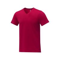 Somoto Мужская футболка с коротким рукавом и V-образным вырезом, красный