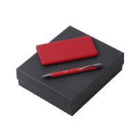 Подарочный набор c ручкой и повербанком 5000 мА·ч, красный