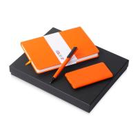 Подарочный набор c блокнотом С2, ручкой и повербанком 5000 мА·ч, оранжевый