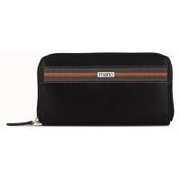 Кошелек Mano Don Leonardo, с RFID защитой, натуральная кожа в черном цвете, 19 х 2 х 10, 5 см