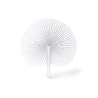 Складной круглый веер-пайпай с пластиковыми стержнями, белый
