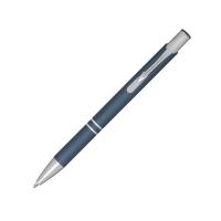 Шариковая кнопочная ручка Moneta с матовым антискользящим покрытием, синий