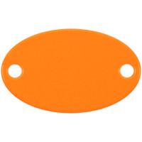Шильдик металлический Alfa Oval, оранжевый неон