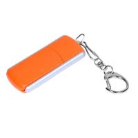 Флешка 3. 0 промо прямоугольной формы, выдвижной механизм, 64 Гб, оранжевый