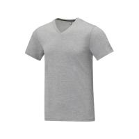 Somoto Мужская футболка с коротким рукавом и V-образным вырезом, серый яркий