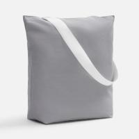 Шопер B5, серый с широкими белыми ручками
