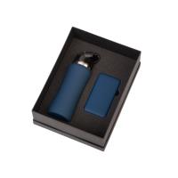 Подарочный набор с бутылкой для воды и повербанком С1, 5000 мА·ч, темно-синий