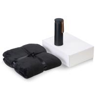 Подарочный набор с пледом, термосом Cozy hygge 2. 0, черный