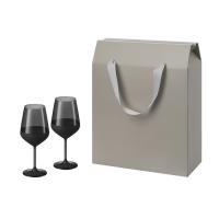 Подарочный набор 2 бокала для вина Black Edition в большом подарочном пакете