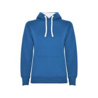 Толстовка с капюшоном Urban женская, королевский синий/белый