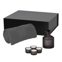 Подарочный набор Sento, Cella, серый (свеча, диффузор, плед)