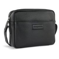 Сумка кросс-боди женская BUGATTI Elsa, чёрная, воловья кожа/полиэстер, 19х5, 5х14 см