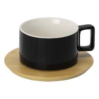 Набор чашка с бамбуковым блюдцем Sheffield,  черный