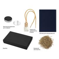 Подарочный набор с обложкой для автодокументов и автоароматизатором вишня, темно-синий