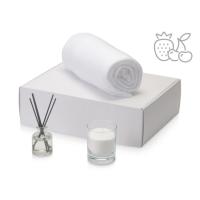 Подарочный набор White light 2. 0 с пледом, диффузором, насыпной свечой