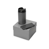 Подарочный набор Full Jar с внешним аккумулятором и термокружкой, серый