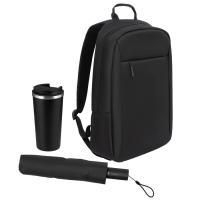 Подарочный набор Sirius, черный (зонт, термокружка, рюкзак)