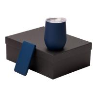 Подарочный набор с термокружкой и повербанком С2, 10000 мА·ч, темно-синий