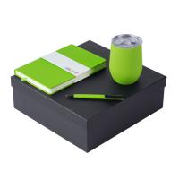 Подарочный набор c блокнотом C2, ручкой и термокружкой, зеленое яблоко