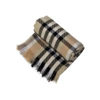 Плед Liner с бахромой, 140*205 см. , бежевый с черным