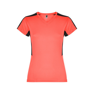 Футболка Suzuka женская, неоновый коралловый/черный