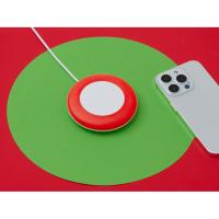 Беспроводное зарядное устройство со встроенным кабелем 2-в-1 Disc, красный