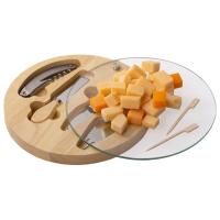 Набор для сыра Rendezvous круглый, со стеклянной крышкой