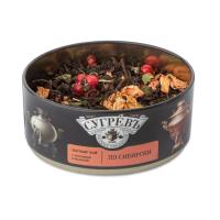 Ж/б По-сибирски + монпансье малиновые. Чёрный чай с травами. 