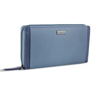 Кошелёк женский BUGATTI СИНА | SINA, голубой, воловья кожа/полиэстер, 19х3х11 см