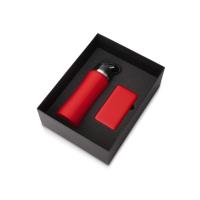Подарочный набор с бутылкой для воды и повербанком С2, 10000 мА·ч, красный