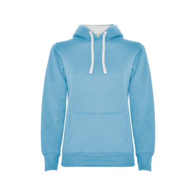 Толстовка с капюшоном Urban женская, небесно-голубой/белый (размер S)