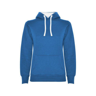 Толстовка с капюшоном Urban женская, королевский синий/белый