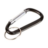 Брелок-карабин из переработанного алюминия Alumina, черный