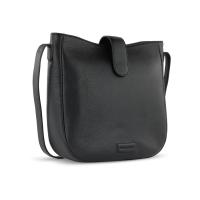 Сумка женская BUGATTI Elsa, чёрная, воловья кожа/полиэстер, 29х8х27 см