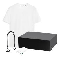 Набор с одеждой KRIS (футболка, аккумулятор, кабель-ланьярд), белый/черный, XL