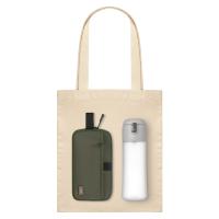 Подарочный набор Boston, Capella, зеленый/серый (дорожная косметичка, бутылка, шоппер)