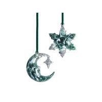 Елочные игрушки (Полумесяц+Снежинка) Авантюрин зеленый