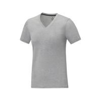 Somoto Женская футболка с коротким рукавом и V-образным вырезом, серый яркий