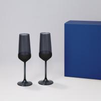 Подарочный набор 2 бокала для шампанского Black Edition в синей коробке