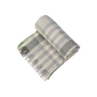 Плед Liner с бахромой, 140*205 см. , серый с фисташковым