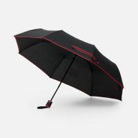 Зонт складной Edgeline, черный с красным