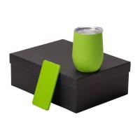 Подарочный набор с термокружкой и повербанком С1, 5000 мА·ч, зеленое яблоко