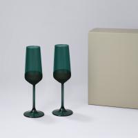Подарочный набор 2 бокала для шампанского Emerald в серой коробке