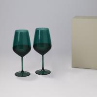 Подарочный набор 2 бокала для вина Эмеральд (Emerald) в серой коробке
